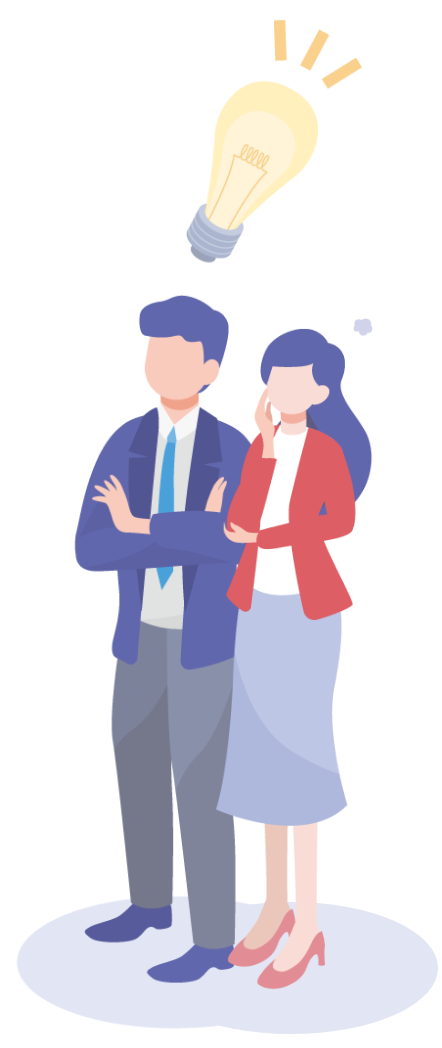 男女二人のイラスト画像